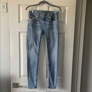True Religion Women’s Halle Mid Rise Super Skinny Jeans Size 25